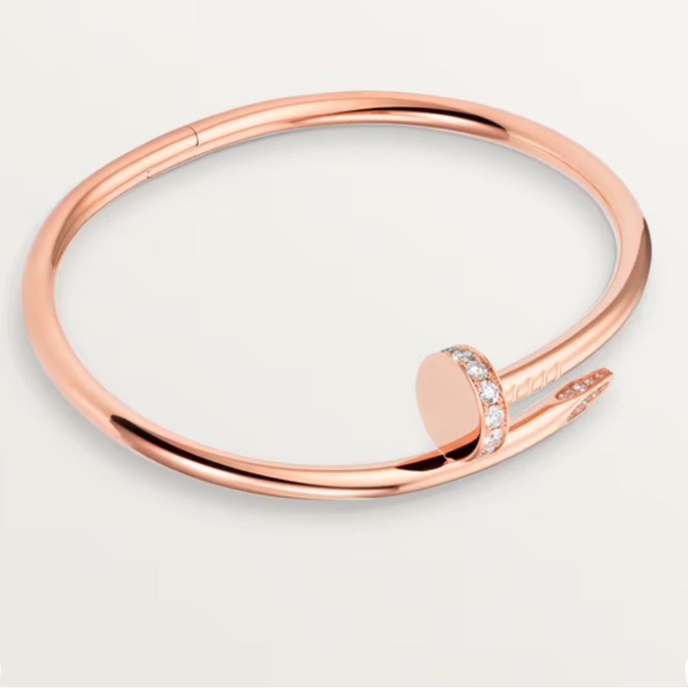 Cartier Juste Un Clou pink gold with diamonds bracelet - Picture 2 of 15